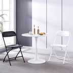 PP Plastic Folding Chair, Indoor Outdoor Portable Stackable Commercial Seat with Steel Frame 350lb.(White)