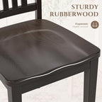 COLAMY Wooden Dining Room Chairs Set of 2, Spindle High Back Windsor Kitchen Side Chair, Farmhouse Dining Chairs for Kitchen, Dining Room, Dark Brown