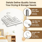 Space Saving Pants Hanger 6 Tier - Stainless Steel No Slip Multi Trouser Rack for Jeans, Slacks, Scarves - Vertical Folding Closet Organizer Saver for Men Women, 2 Pack