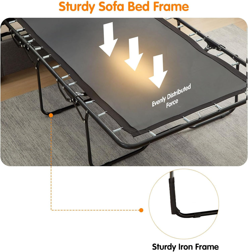 Pull Out Sofa Bed with Mattress, 57" Convertible Sofa Bed Loveseat, Twin...