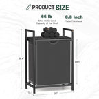 Laundry Sorter with Removable Bag, 16 Gallons Laundry Hamper with Adjustable Feet, Laundry Basket for Laundry Room, Bathroom and Bedroom(Grey and Charcoal Black)