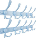 Dseap Coat Rack Wall Mount 2.0 Pro: Heavy Duty 300% Thicker, 16" Stud Mount, Stainless Steel Wall Coat Hooks Hanger for Clothes Jackets Hats Entryway Closet, MaxStrong Series, Blue, Pack of 2