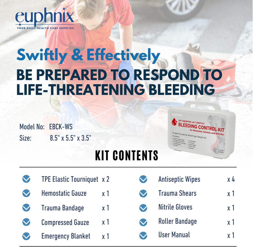 Mountable Bleeding Control Kit, OSHA-Compliant, 12 Pcs
