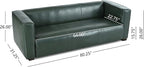 Merax Mid Century Modern 3 Seater Sofa with Birch Wood Legs, 80" Wide Smooth Upholstered Couch for Living Room, Apartment, Green