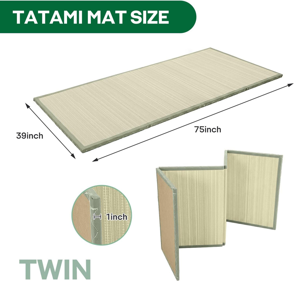 ZonLi Japanese Tatami Mat, Foldable Floor Sleeping Pad Futon Mattress | Made ...