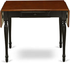 East West Furniture MZDA3-BCH-W 3 Piece Dinette Set for Small Spaces Contains a Rectangle Dining Table with Dropleaf and 2 Kitchen Dining Chairs, 36x54 Inch, Black & Cherry