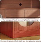 Kitchen Pantry Storage Cabinet, Tall Kitchen Storage Hutch Cabinet, Sideboard Buffet Cupboard, Freestanding Cupboard, for Bedroom, Dining Room, Office(Brown,125x100cm/49.2x39.4in)