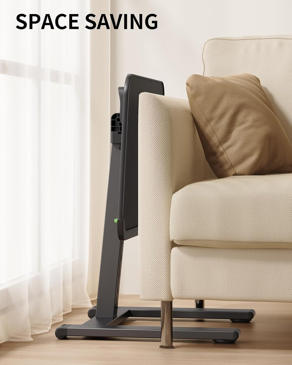 SAIJI Sturdy TV Tray Table with Wheels, Heavy Duty Metal TV Trays for Couch |...