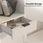White Tilt Out Laundry Hamper Tall Bathroom Storage Cabinet Hidden Laundry Hamper Cabinet with Drawers and Baskets for Bathroom Hamper with Storage for Bedroom,16x16x59in