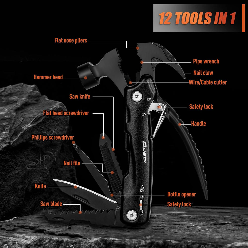 Gifts for Men 12 in 1 Hammer Multitool, Cool Gadgets for Husband
