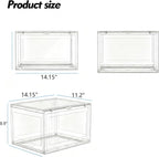 12 Packs Plastic Sneaker Storage Shoe Containers, Stackable Shoe Organizer with Doors, Acrylic Display Shoes Boxes