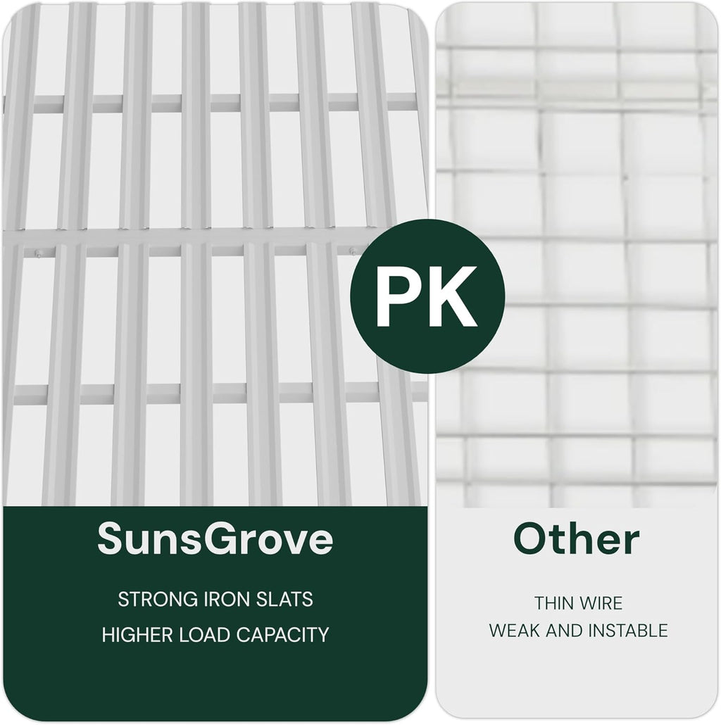 SunsGrove 3x6 Garage Storage Overhead Rack Organization, Adjustable Ceiling Mounted Storage Racks, 800LBS Weight Capacity, 22"-40" Ceiling Dropdown, 2 Pcs, White