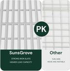 SunsGrove 4x8 Overhead Garage Storage Rack Organization, Adjustable Ceiling Mounted Storage Racks, 800LBS Weight Capacity, 22"-40" Ceiling Dropdown, White