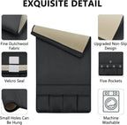 TV Remote Control Holder Couch Caddy, Non-slip Bedside Caddy Organizer with 5 Pockets for Key Glasses Phone Magazine Holders (Black, 35''x18'')
