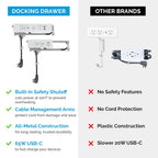 Docking Drawer Blade in-Drawer Outlet, Integrated Safety Shutoff, (2) USB-A & (2) 15 amp AC, Black
