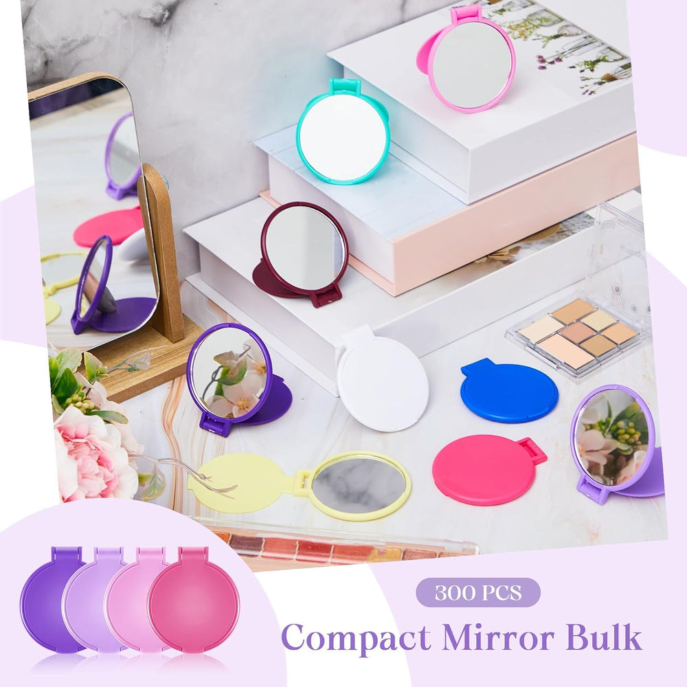 Thyle 300 Pcs Compact Mirror Bulk, Pocket Mini Folding Round Makeup Mirror fo...