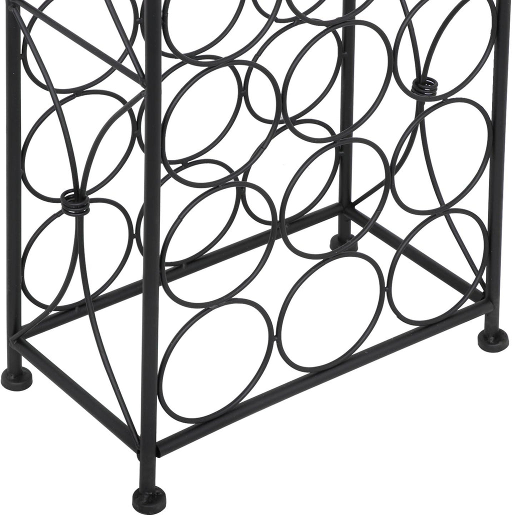 F2C 23 Bottles Wine Rack Stand Floor Wine Holder Metal Construction Free Standing Elegant French Style