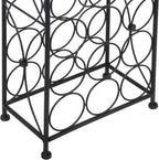 F2C 23 Bottles Wine Rack Stand Floor Wine Holder Metal Construction Free Standing Elegant French Style