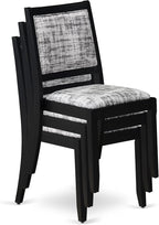 X12X2-0C6-30 14-pc Dining Table Set a Rectangular Kitchen Table with a coffee Table and 12 Wire Brushed Black Polyester Stackable Chair, 39x120 Inch, Wire Brushed Black