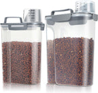 TBMax Dog Food Storage Containers 2 Pack 8 to 10 Lbs, Airtight Pet Food Container Dispenser with Large Spout & Portable Handle, Travel Dog Treat Cat Food Storage Bin Bird Seed Container -Dark Grey