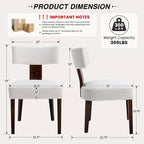HNY Set of 6 Mid Century Modern Dining Chairs, Farmhouse Velvet Upholstered Accent Chair Curved Backrest Kitchen Chairs, with Hardwood Frame, Cream, Velvet-beige, 6PC