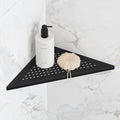 Bathroom Corner Shelf, Recessed 10" Shower Shelf Caddy, SUS304 Stainless Steel Shelf Wall Mount Triangular, No Drilling, Matte Black