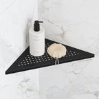Bathroom Corner Shelf, Recessed 10" Shower Shelf Caddy, SUS304 Stainless Steel Shelf Wall Mount Triangular, No Drilling, Matte Black