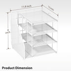 White Desk Organizer and Accessories, 4-Tier Paper Organizer for Desk, Office Accessories & Workspace Organizers and Desktop Storage for Office Supplies (White)