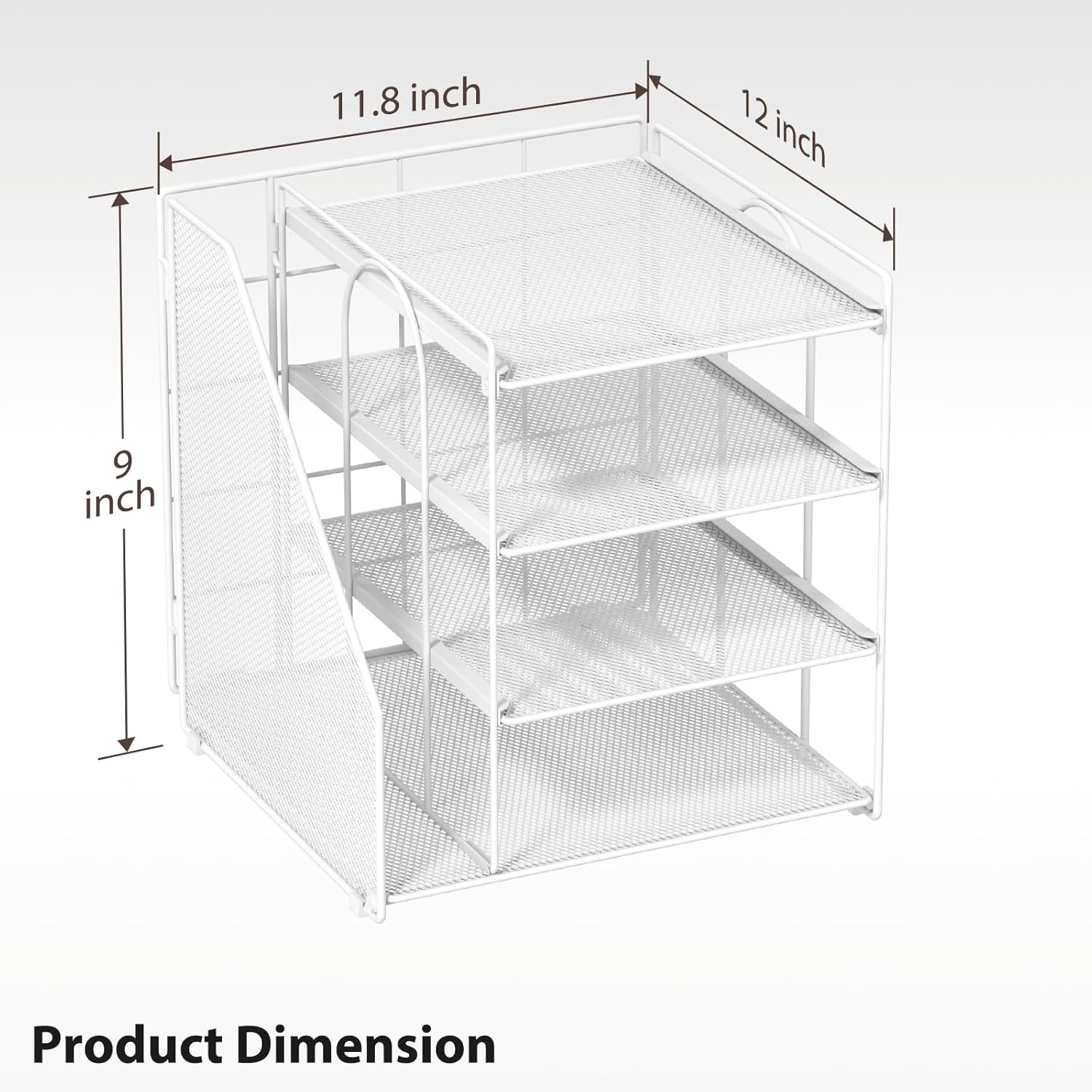 White Desk Organizer and Accessories, 4-Tier Paper Organizer for Desk, Office Accessories & Workspace Organizers and Desktop Storage for Office Supplies (White)