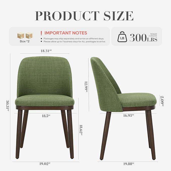 COLAMY Upholstered Dining Chairs Set of 4, Modern Kitchen Chairs with Back, L...