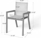 Merax Mesh Seating Solid Wood Dining Chairs Set of 2, French Country Style Accent Side Seating Furniture for Kitchen, Living Room, Textile Back, Beige