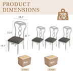 Solid Wood Dining Chair Set of 4, Kitchen Dining Room Chair with Upholstered Cushion & Wooden Legs, Modern Wood Side Chairs for for Kitchen, Washed Gray