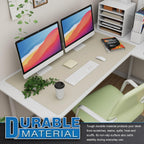 K KNODEL Large Office Leather Desk Mat, Mouse and Keyboard Pad, Computer and Laptop Mat, Desktop Protector and Cover, Writing Pad and Blotter (47.2"x23.6", Ivory Cream)