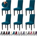 Chair Covers, Stretch Kitchen Dining Room Chair Covers Set of 6, Removable Washable Dining Chair Slipcovers for Home, Hotel, Banque