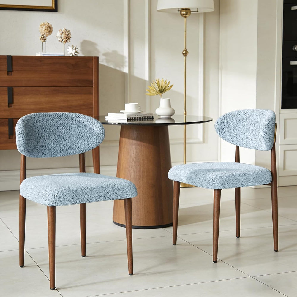 300LBS Dining Chairs Set of 2,Metal Kitchen Chairs,Modern Chenille Upholstere...