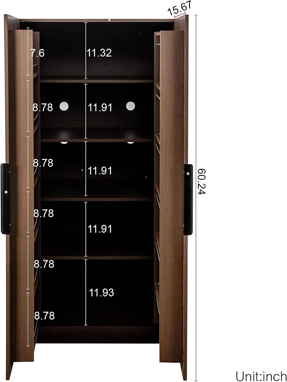 62.99" Kitchen Pantry Cabinet with 12 Door Shelves, Freestanding Buffet ...