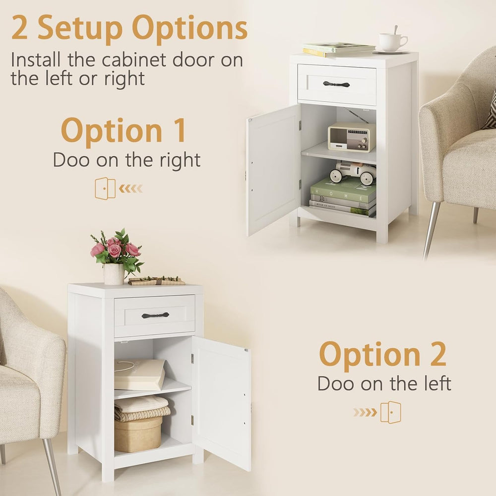 CARPETNAL Night Stand Nightstand with Drawer Storage Bed Side Table End Table...