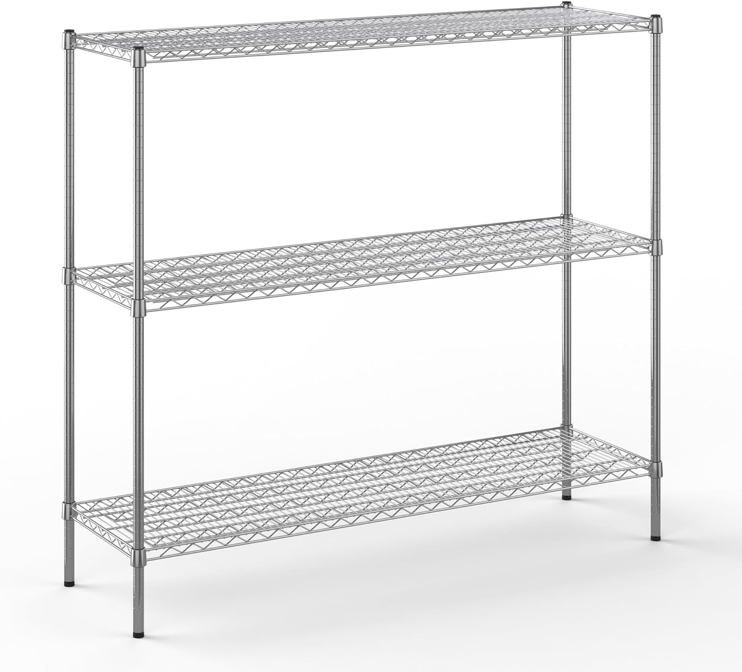 18" Deep x 60" Wide x 54" Height Wire Shelving Kit | 3-Tier | NSF Commercial Storage Rack Unit