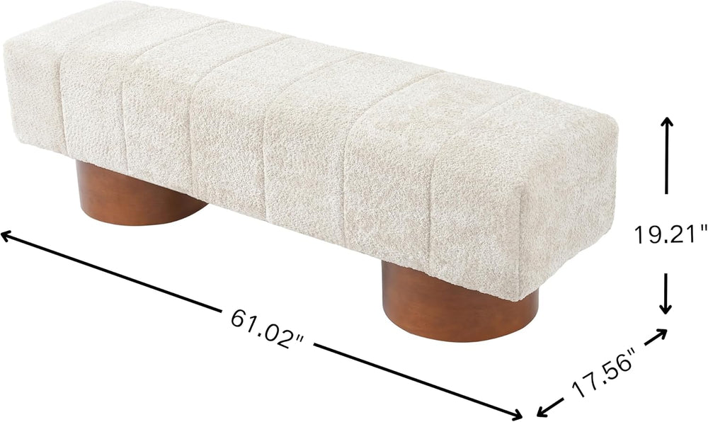 Christopher Knight Home Manila 61" Boucle Fabric Dining Bench, Upholster...