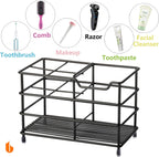 Urbanstrive 304 Stainless Steel Bathroom Toothbrush Holder Toothpaste Holder Stand Bathroom Accessories Organizer (Black, Large)