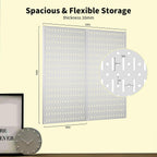 Pegboard Wall Organizer 2 PCS 32" x 16" Silvery Peg Board Metal Pegboard Panels for Garage Tool Storage
