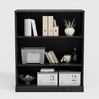 36" Wooden Book Shelf, 2 Shelf Bookcase, Modern Bookshelf with Adjustable Shelf for Home Office, Study Room, Black