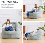 Giant Bean Bag Chair with Armrests - Oversized Cozy Seating for Adults, Corduroy Fabric & High - Density Foam Filling, Ideal Lounge for Living Room, Bedroom & Gaming Room (Mint Green)