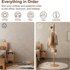 Muwuele Solid Wood Cactus Coat Rack, Freestanding Coat Rack With 6 L-Shaped Hooks and 3 Adjustable Sizes, Coat Tree for Bedroom, Entryway, Livingroom, Coat Hanger Stand for Coats, Handbags (Natural)