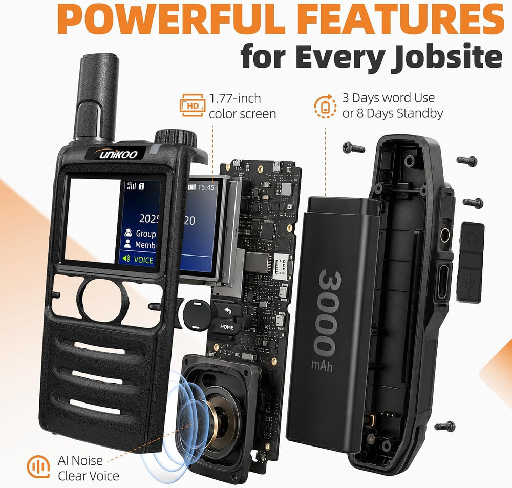 Lifetime Free Walkie Talkies Unlimited Range 4G LTE POC Two Way Radios