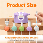 8 Pack Rotatable Cable Clips, Cord Organizer Spring Clip Cord Holder for Nightstand Cable Holders for Cords Charging Cable Organizers Cable Management for Desk Office Car Wall (Multicolor)