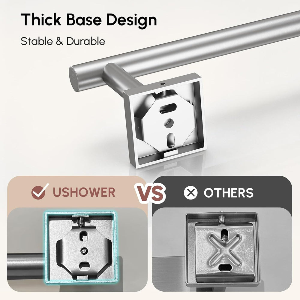 USHOWER Brushed Nickel Bath Towel Bar, 30 Inch Towel Racks for Bathroom