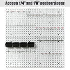 Pegboard Smith 16x16 inch Wall Organizer Pegboard Panels, Gray Metal Pegboard for Tool Storage, Workbench Tools Organization Peg Board (2 PCS, Grey)