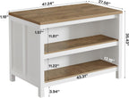Tribesigns 47 Inch Kitchen Island with Storage and Seating, 2-Tier | Farmhouse Wooden Stationary Island Table, Large Worktop, Rustic Counter Height Dining Table
