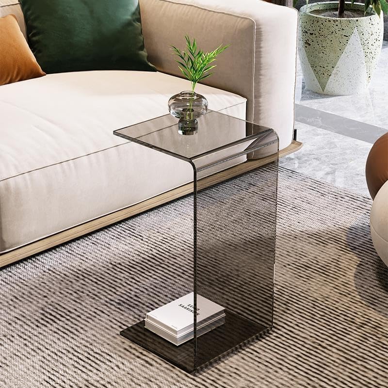 Side Table,C Shaped End Table, Acrylic Sofa Side Table, Bedside Table for Bed...